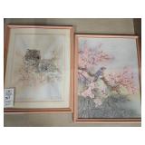 2 Peach Framed Art - 12'x14' each