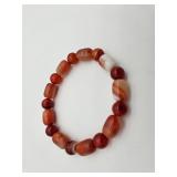 10x14mm Red Stripe Agate Bracelet 7.5'