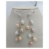Natural Pink-White Pearl Earrings