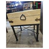 Wood & Iron end table with storage