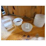 Retro Tupperware hamburger press/keeper
