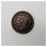 1846 Braided Hair Large Cent VF+
