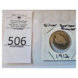 1912 Silver Barber Quarter