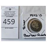 1893-O Silver Barber Quarter