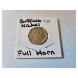 1935 Buffalo Nickel Full Horn