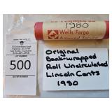 Original Bank Wrapped roll uncirc Lincoln Cents