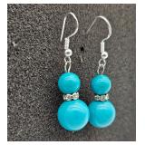 8-12mm Natural Blue Turquoise Earrings