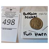 1934D Buffalo Nickel Full Horn