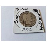 1902 Silver Barber Half Dollar