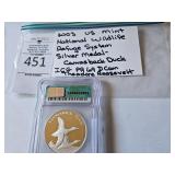 2003 US Mint Silver Medal Canvas back duck