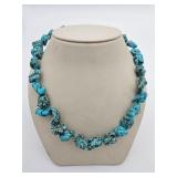 10-15mm Natural Green Turquoise Nugget Necklace