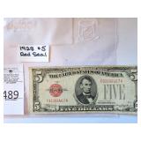 1928 $5 Red Seal
