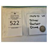 1908-D Silver Barber Dime