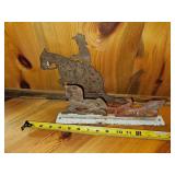 2 metal art horses