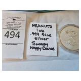 Peanuts 1oz .999 Fine Silver  - Snoopy Happy Dance