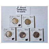 5 Proof Jefferson Nickels