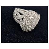 Sterling Silver 2.24 ct Oval Cut Diamond Ring