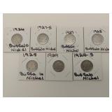 7 - 1920 buffalo nickels