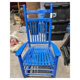 Big Blue Wooden Rocking Chair