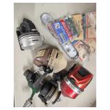 Group of old reels & hooks