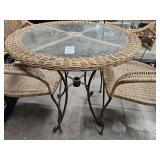 Wicker & Glass 3 pc patio set