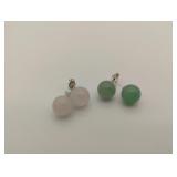 2 pair jade earrings