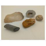 Quartz, quartz geode, core sample, agate etc