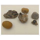 Black tourmaline, flint, yooperlite