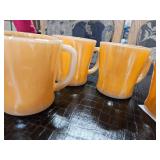 4 Pecan Luster Teacups