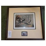Framed numbered Wild Turkey Print