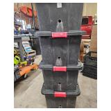 4 totes with lids - Note holes drilled in sides