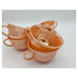 6 Pecan Luster Tea Cups