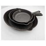 3 Cast Iron Pans