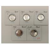5 proof nickels