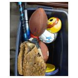 Tote of kids sports goodies