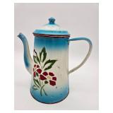 Painted enamel tea pot