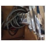 Box of misc - new padlock, lic place frame etc