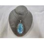 German Silver Turquoise Pendant Necklace