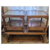 Ethan Allen 3pc Coffee End Table Set