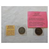 Old Mexican Silver Dollar, Eisenhower Dollar