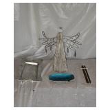 Crucifix, Angel, Enamel Dish, Aluminum Tray