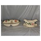 New Franciscan Ware Relish Tray and Gravy Boat