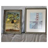 Reverse Painted Art, Golden Gate Bridge Art Print
