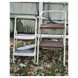 2 Metal Folding Step Stools