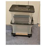 Furniture Dolly, 2 Plastic File Totes with Folders