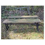 2 Wood Benches with Metal Legs