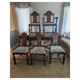 Ant. Oak Jacobian Style Refractory Table w Chairs