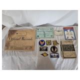 Vintage 1940s Military Patches and Ephemera