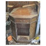 Antique Mahogany Leather Top End Table