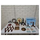 Carved Wood, Easels, Clocks, Rack, Basket